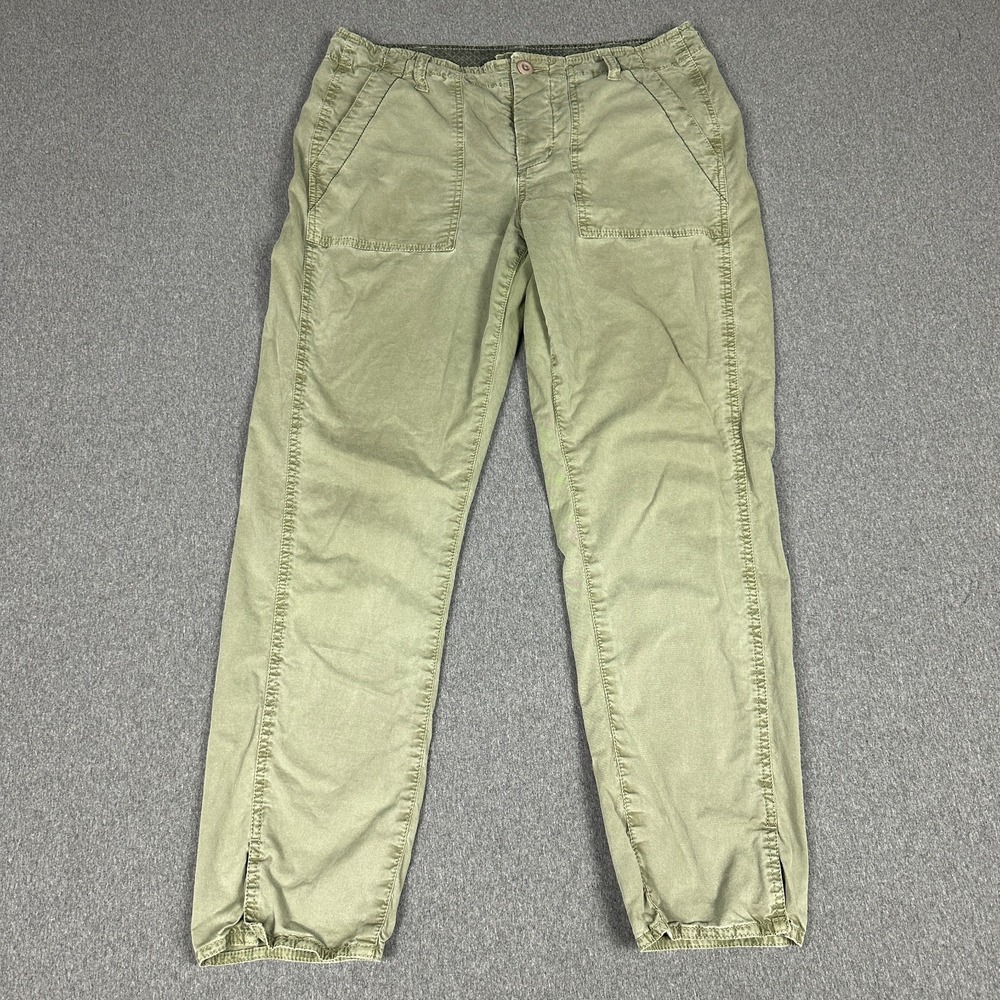Carbon 2 Cobalt Womens S Button Fly Chino Pants Olive Green Cotton Tapered